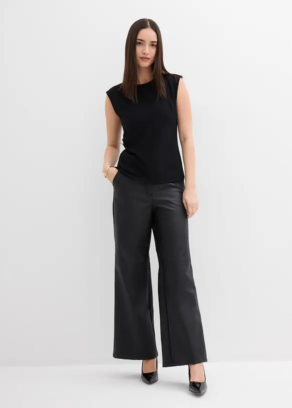 Linne i kräpp med prydnadsspänne, bonprix