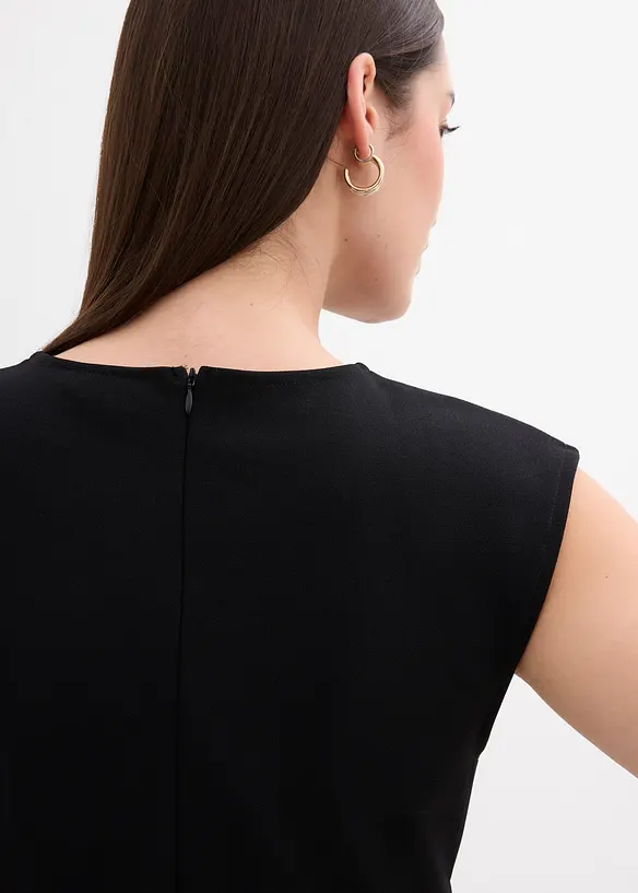 Linne i kräpp med prydnadsspänne, bonprix