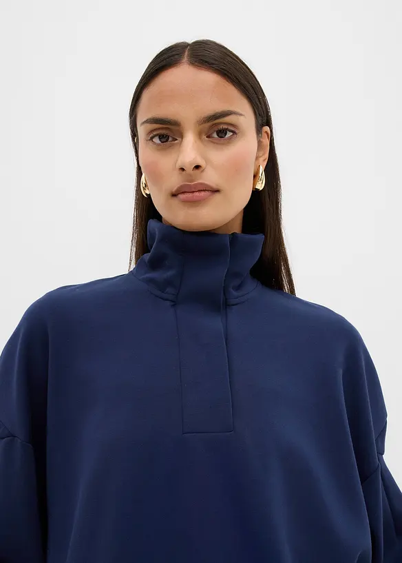 Oversizesweatshirt i stabil trik&aring;, bonprix