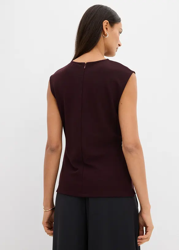 Linne i kräpp med prydnadsspänne, bonprix