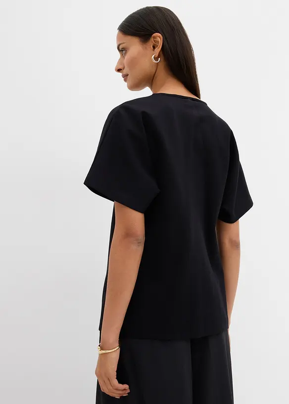 Bekväm Punto di Roma-väst med dekorativ knapp, bonprix