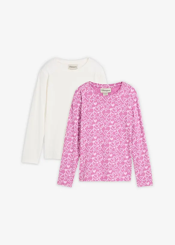 Långärmad topp av ekologisk bomull (3-pack), bonprix