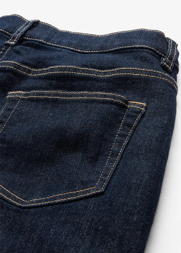 Fodrade jeans med jerseyfoder och vida ben, Mid Waist, bonprix