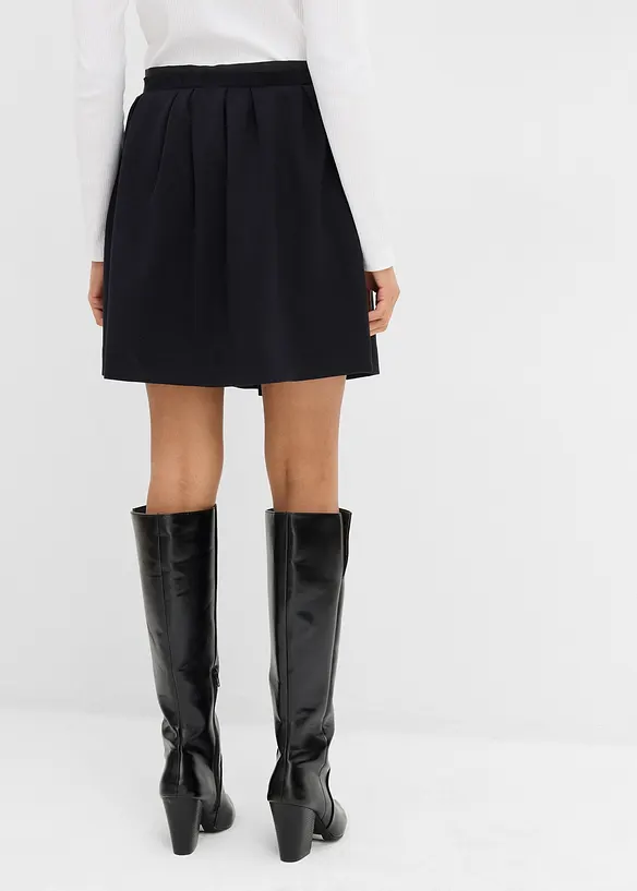 Kjol med gubbveck i lätt glänsande viskosmix, bonprix