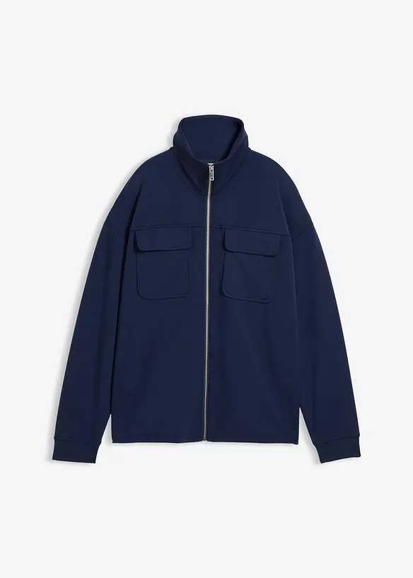 Sweatjacka av lätt glansig viskosmix, bonprix