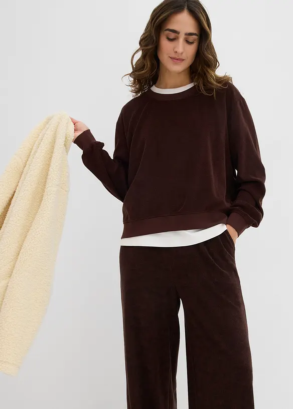 Sweatshirt av mjuk frotté, bonprix