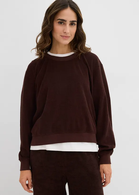 Sweatshirt av mjuk frotté, bonprix
