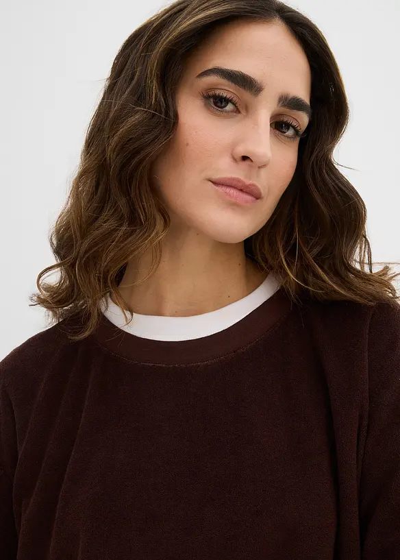 Sweatshirt av mjuk frotté, bonprix