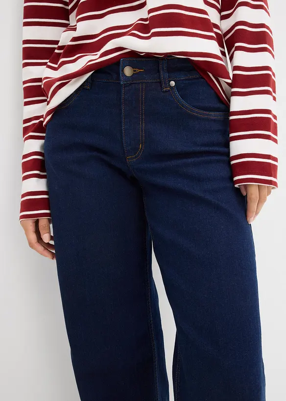 Jeans i Straight modell med ekologisk bomull och Mid Waist, bonprix