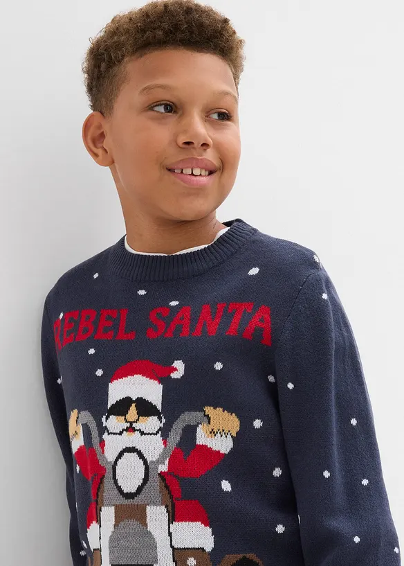 Finstickad tröja med julmotiv, bonprix