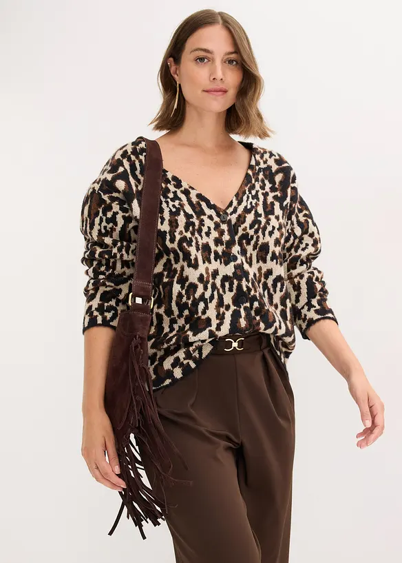 Cardigan i jacquard, bonprix