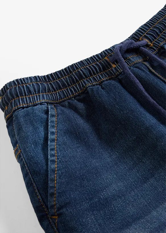 Jerseyfodrade dra på-jeans, Regular Fit, Straight, bonprix