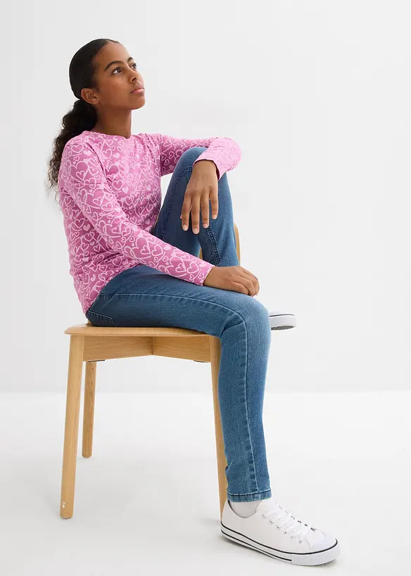 Långärmad topp av ekologisk bomull (3-pack), bonprix