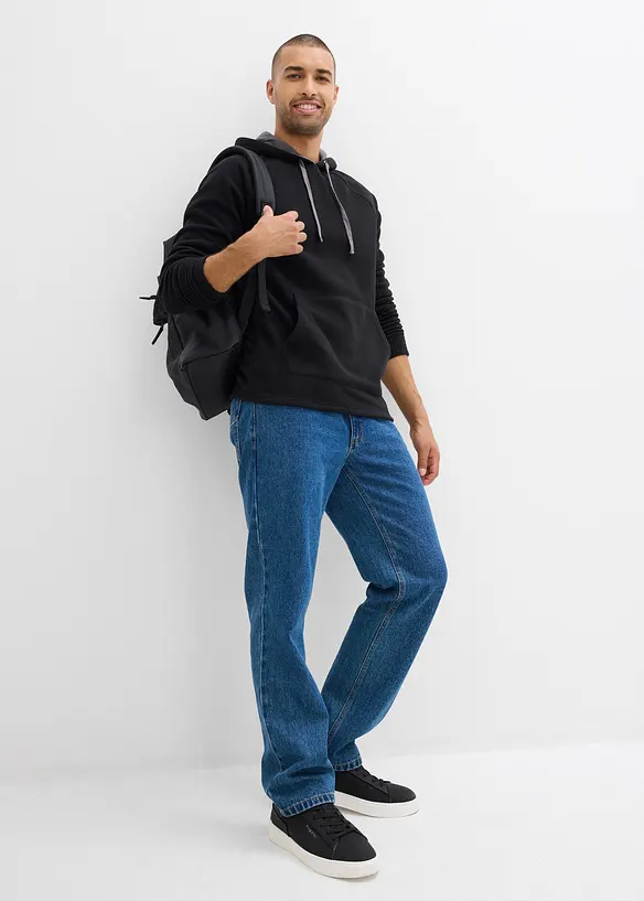 Mjuk fleecetröja med huva, bonprix