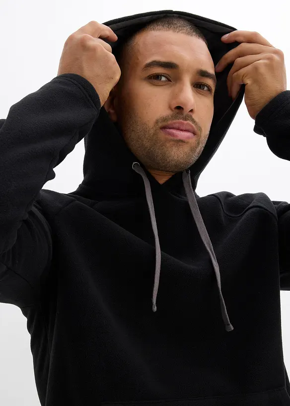 Mjuk fleecetröja med huva, bonprix