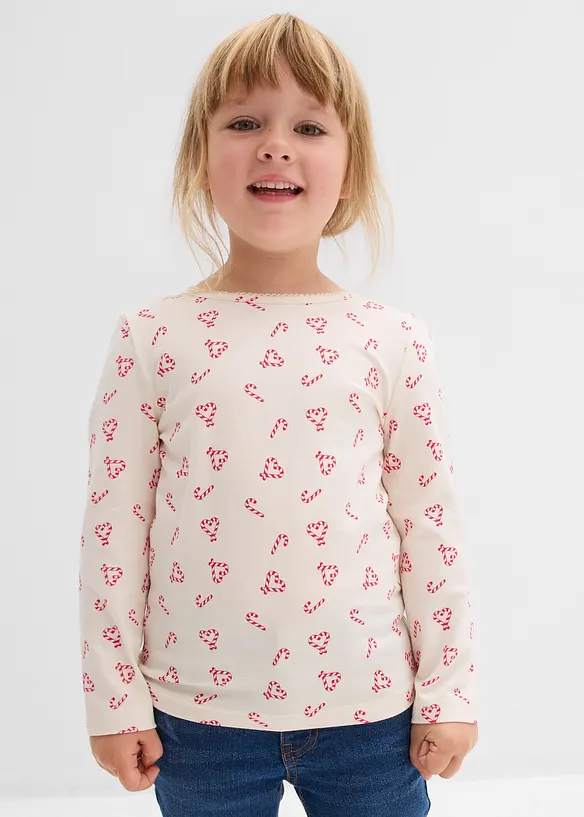 Långärmad topp i ekologisk bomullsmix, bonprix