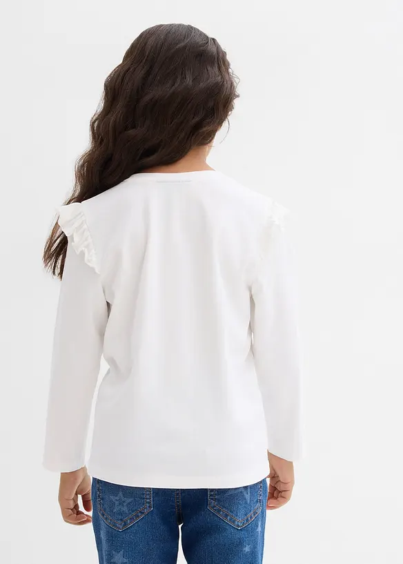 Långärmad topp av elastisk mix med ekologisk bomull (2-pack), bonprix