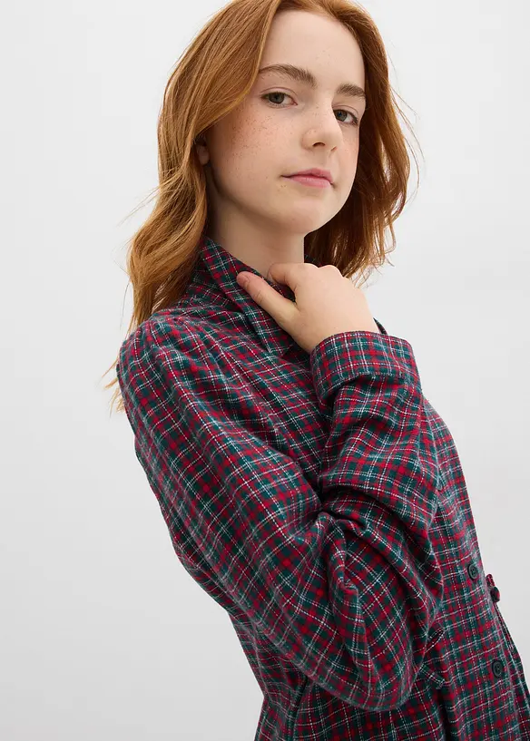 Skjortklänning i flanell, bonprix