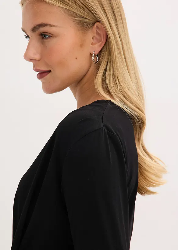 Långärmad topp med djup halsringning, bonprix