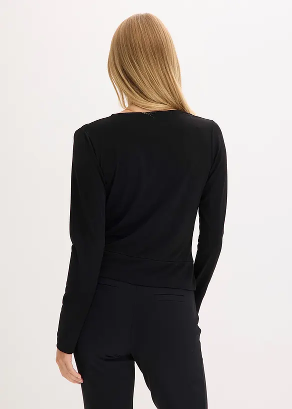 Långärmad topp med djup halsringning, bonprix