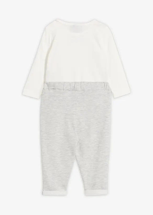 Body med väst, byxa och fluga i ekologisk bomull (3 delar), bonprix