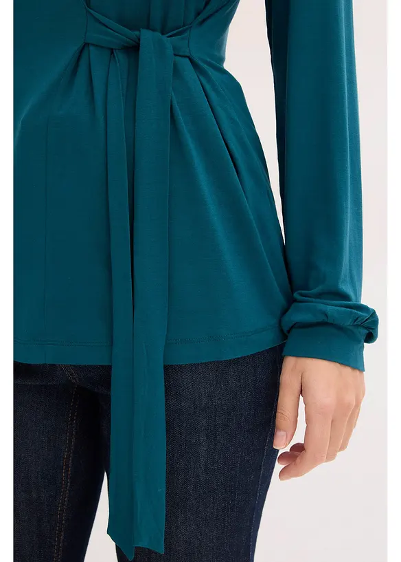 Långärmad topp av mjuk viskosmix, bonprix