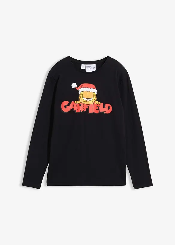 Långärmad T-shirt i bomull med juligt katten Gustaf-motiv, Garfield