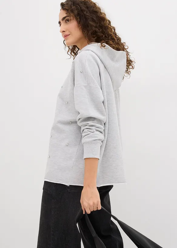 Oversize-hoodie med dekorstenar, bonprix