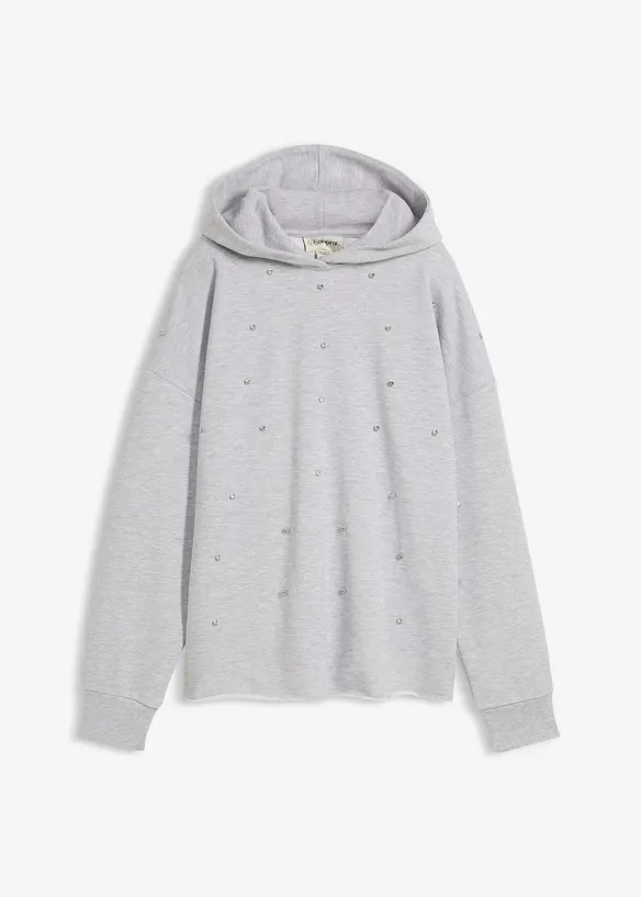 Oversize-hoodie med dekorstenar, bonprix