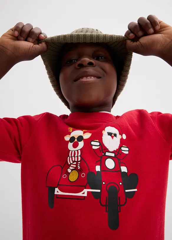 Sweatshirt med julmotiv i ekologisk bomull, bonprix