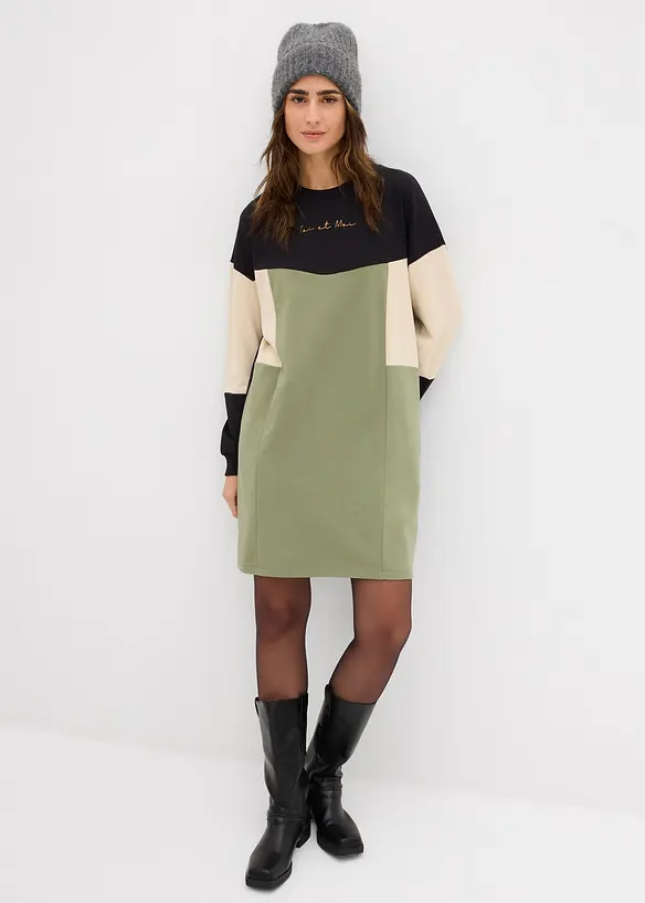 Trikåklänning i bomull, bonprix