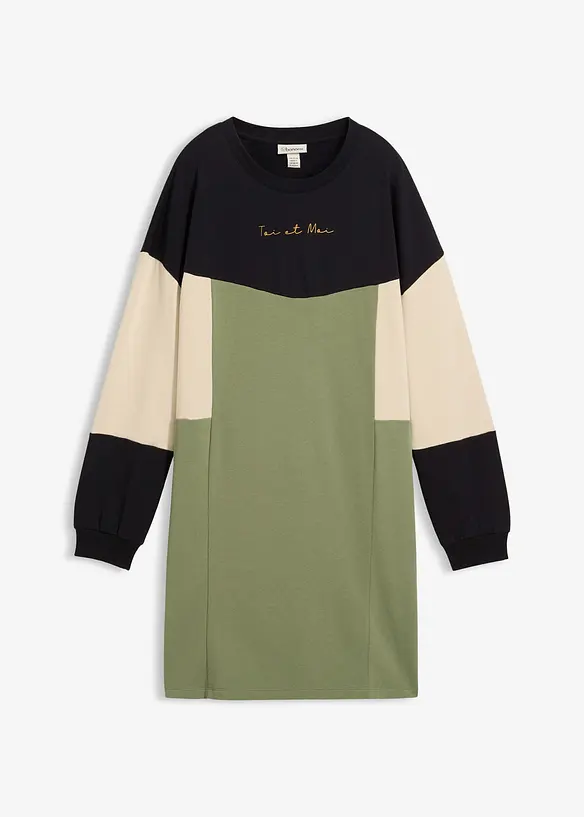 Trikåklänning i bomull, bonprix