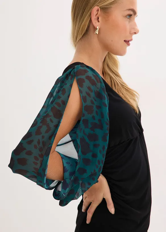 Figurnära miniklänning med cut-outs på ärmarna, bonprix