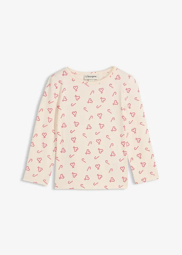 Långärmad topp i ekologisk bomullsmix, bonprix