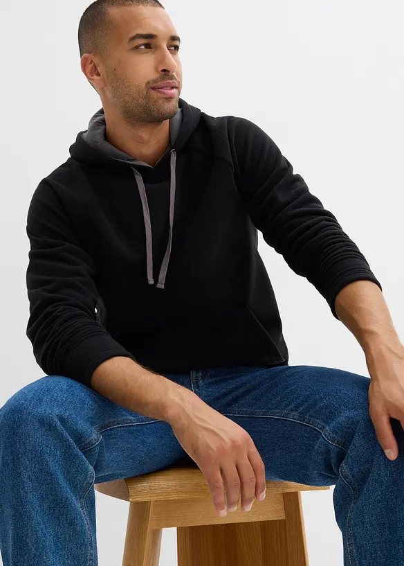 Mjuk fleecetröja med huva, bonprix