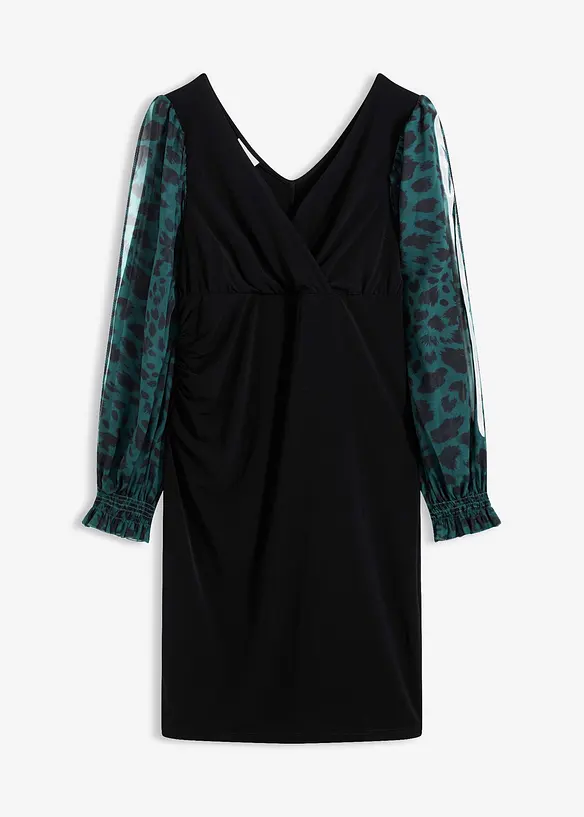 Figurnära miniklänning med cut-outs på ärmarna, bonprix