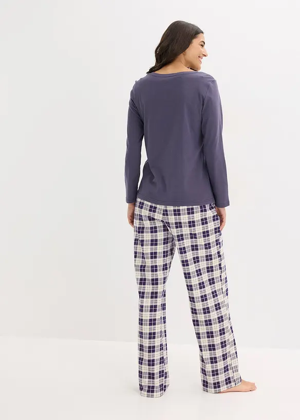 Pyjamas med flanellbyxa, bonprix