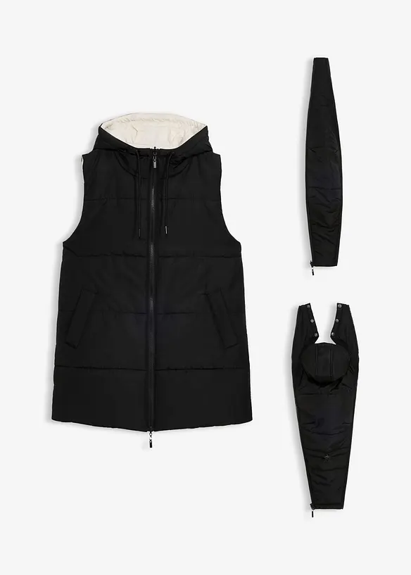 Fodrad och vändbar mammaväst med babyficka, bonprix