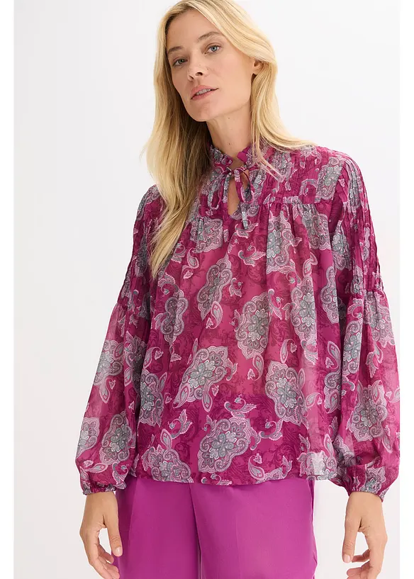 Chiffongtunika med paisleymönster, bonprix