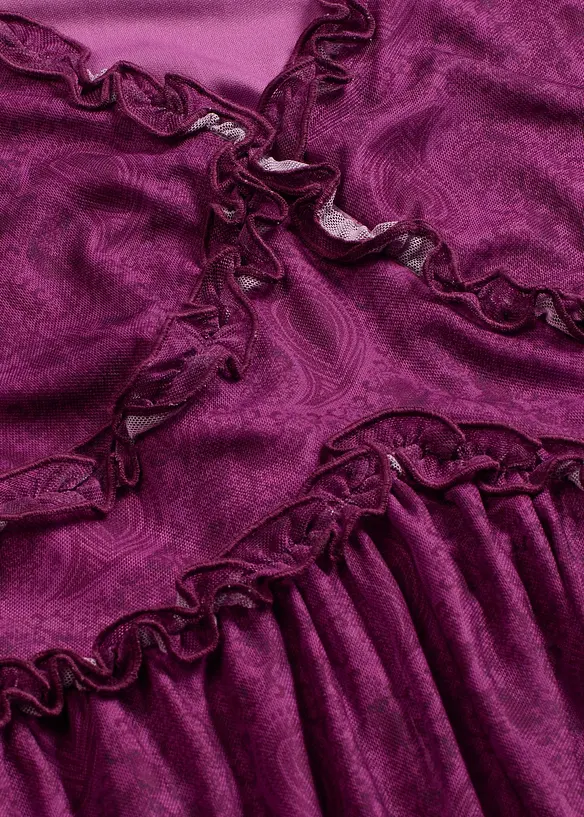 Jerseyklänning i midilängd och av mesh, bonprix