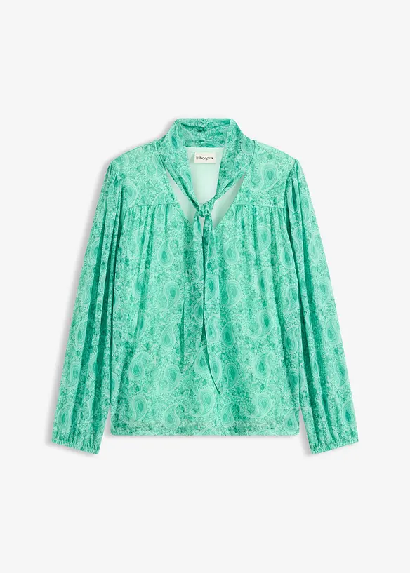 Långärmad topp i tunn mesh, bonprix