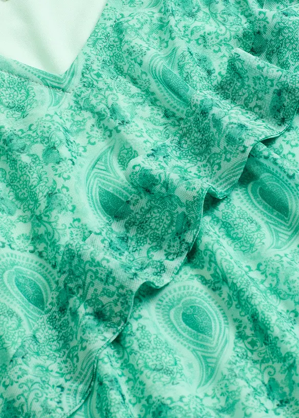 Långärmad topp i tunn mesh, bonprix