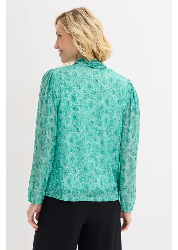 Långärmad topp i tunn mesh, bonprix