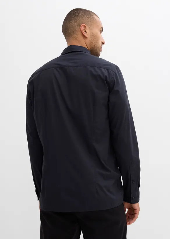 Skjorta och fluga (2 delar) av ekologisk bomull, Regular Fit, bonprix