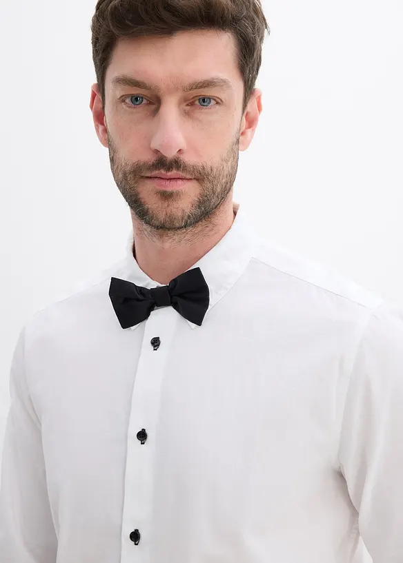 Skjorta och fluga (2 delar) av ekologisk bomull, bonprix