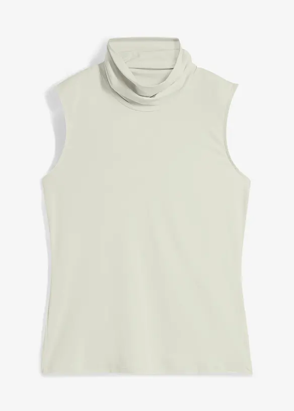 &Auml;rml&ouml;s topp med polokrage, av elastisk polyamid, bonprix