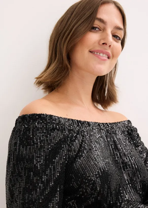 Singoallatopp i oversizemodell med paljetter, bonprix