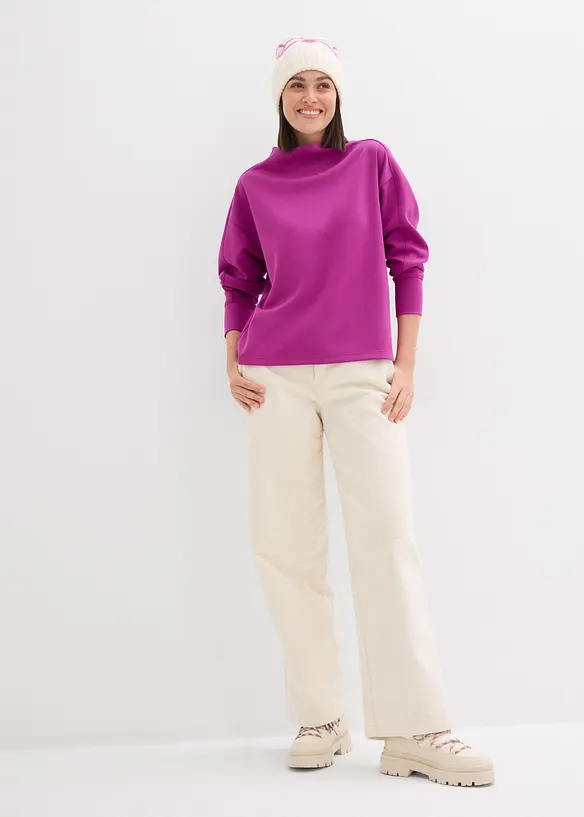 Oversizeweatshirt i mjuk och stabil trikå, bonprix