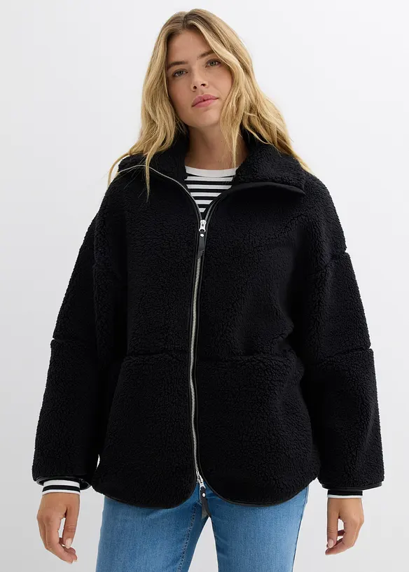 Oversizejacka av teddyfleece, bonprix
