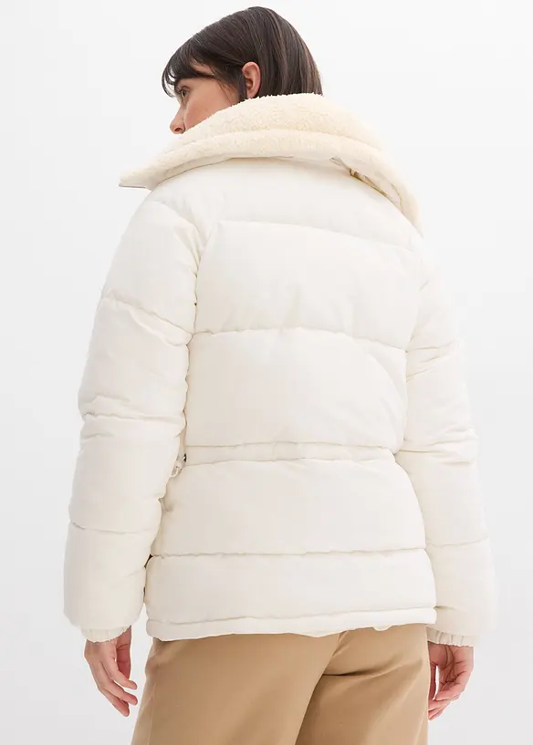 Quiltad jacka med teddykrage, bonprix